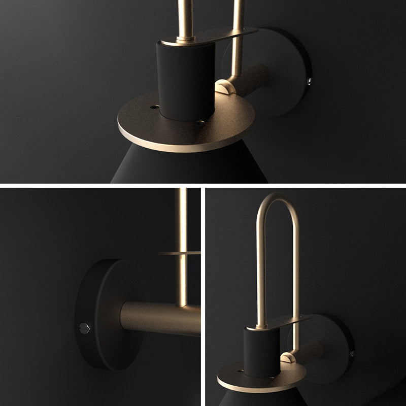 Contemporary Simplicity Conical Wall Mounted Lights Metallic Wall Mounted Lamp for Bedside