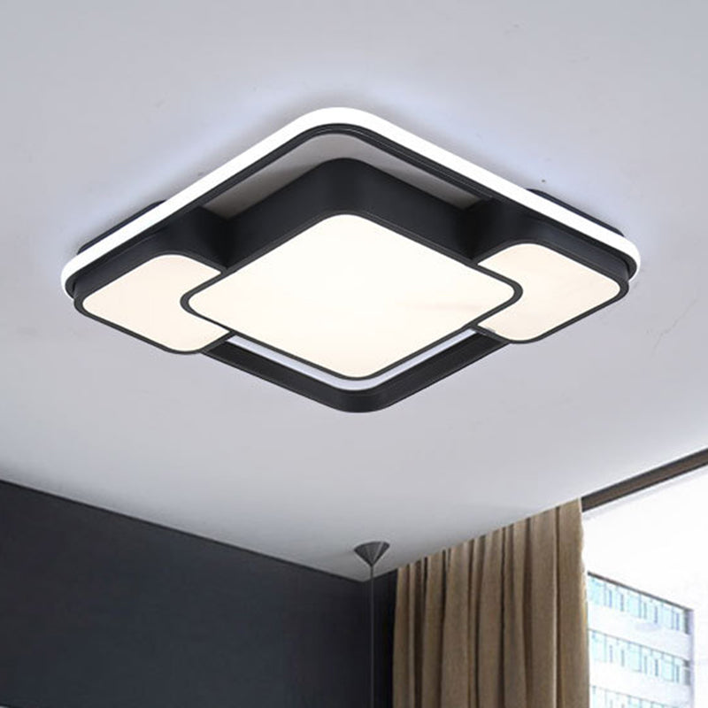 Quadrilateral Shape Flush Ceiling Light Fixture Modern Minimalist Style Acrylic Flush Light