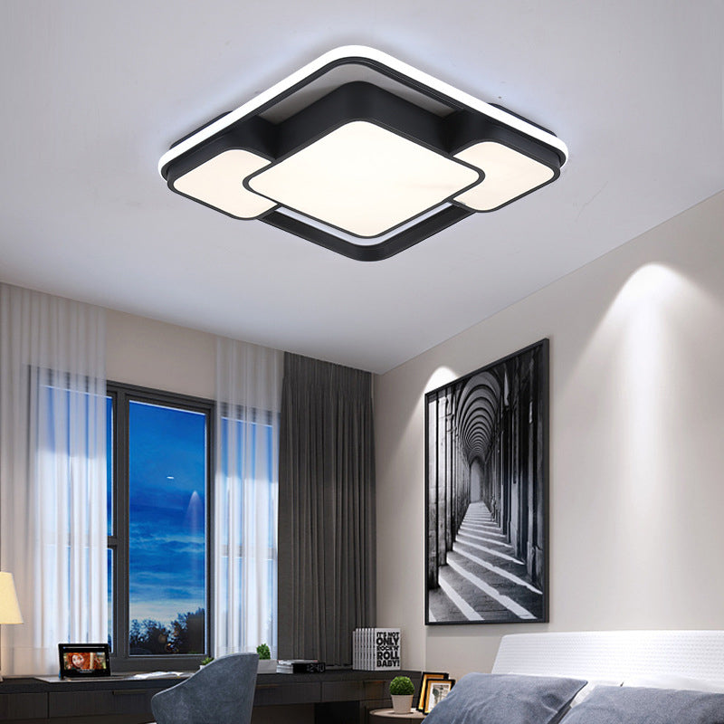 Quadrilateral Shape Flush Ceiling Light Fixture Modern Minimalist Style Acrylic Flush Light