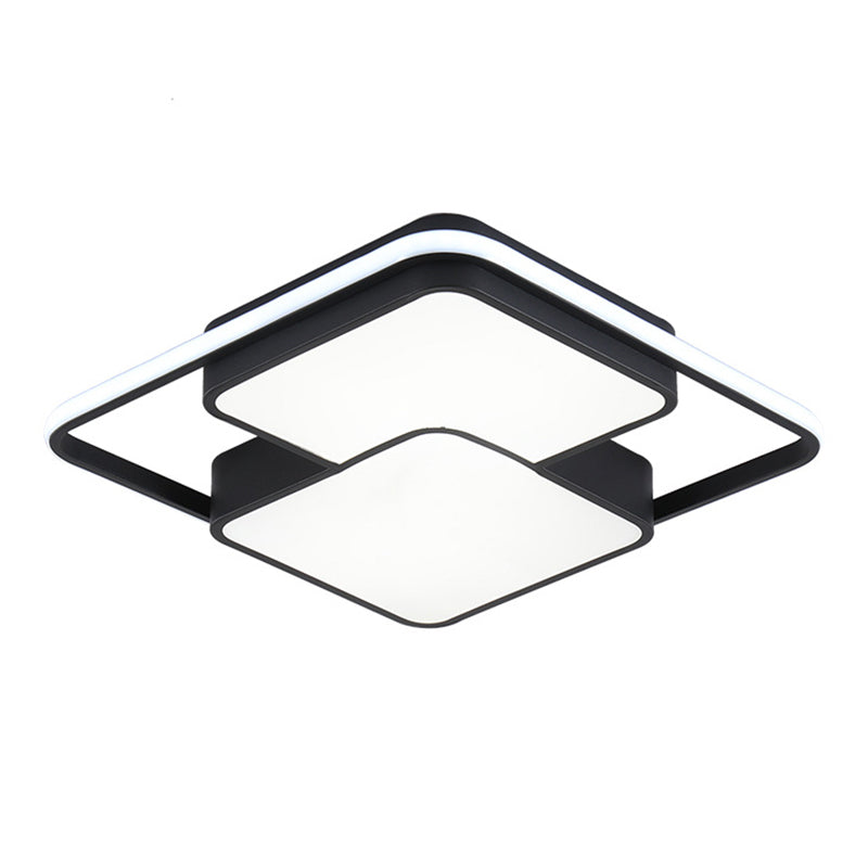 Quadrilateral Shape Flush Ceiling Light Fixture Modern Minimalist Style Acrylic Flush Light