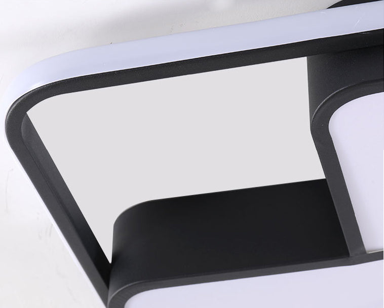 Quadrilateral Shape Flush Ceiling Light Fixture Modern Minimalist Style Acrylic Flush Light