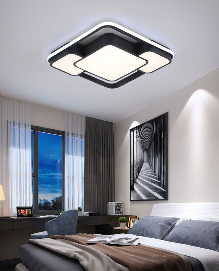 Quadrilateral Shape Flush Ceiling Light Fixture Modern Minimalist Style Acrylic Flush Light