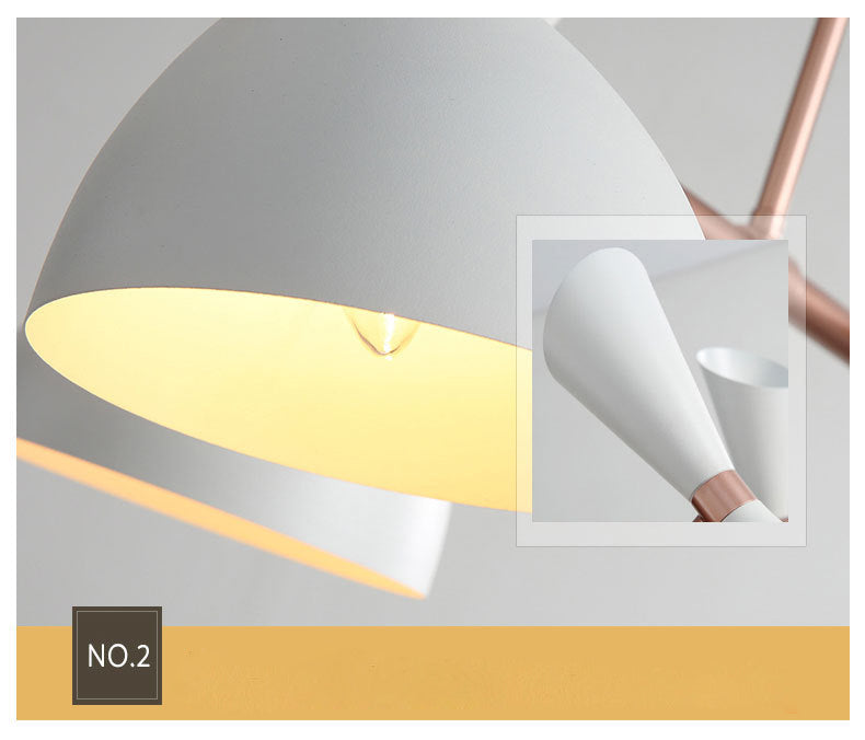 Shaded Island Lighting Fixture Modern Metal Dinning Room Chandelier Lighting in White