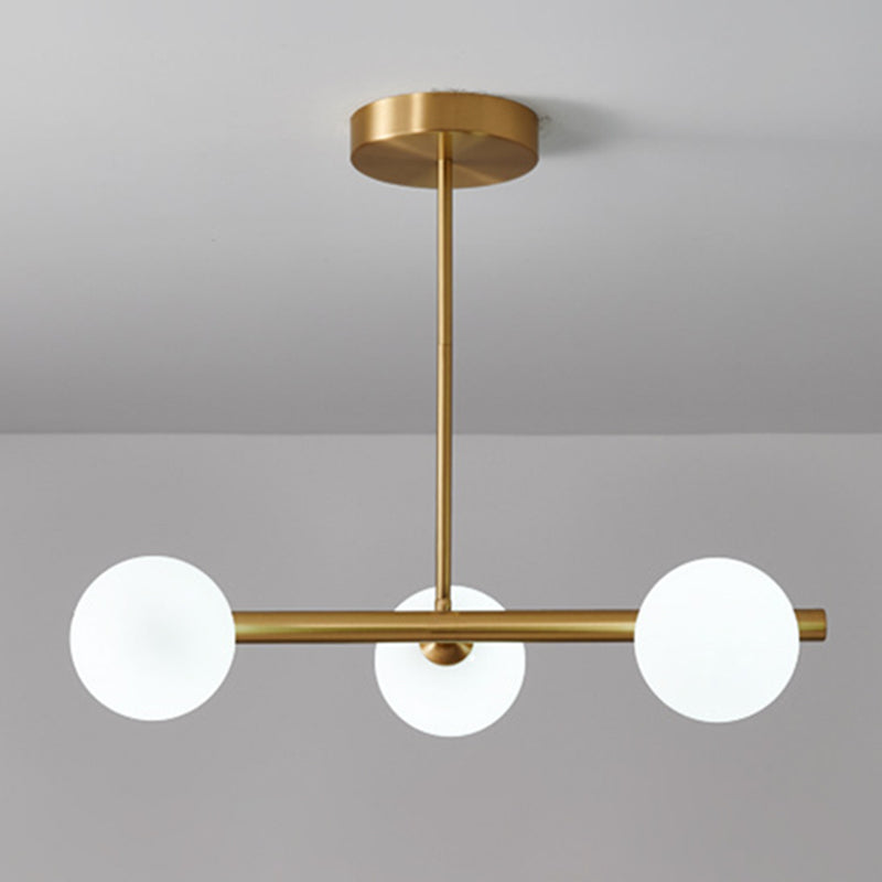 Glass Round Island Lighting Fixture Modern Chandelier Lighting Fixture for Dinning Room