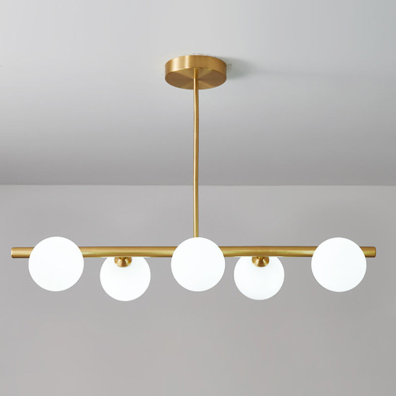 Glass Round Island Lighting Fixture Modern Chandelier Lighting Fixture for Dinning Room