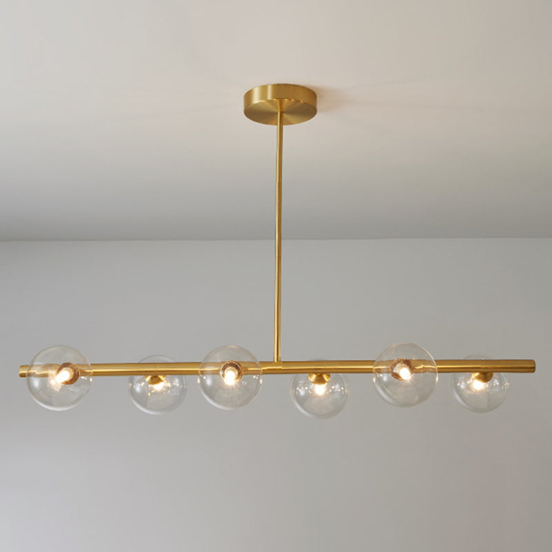 Glass Round Island Lighting Fixture Modern Chandelier Lighting Fixture for Dinning Room