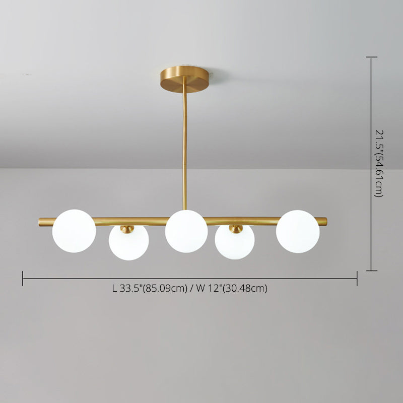 Glass Round Island Lighting Fixture Modern Chandelier Lighting Fixture for Dinning Room