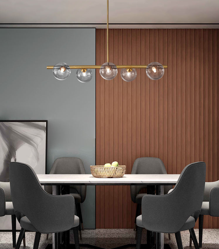 Glass Round Island Lighting Fixture Modern Chandelier Lighting Fixture for Dinning Room