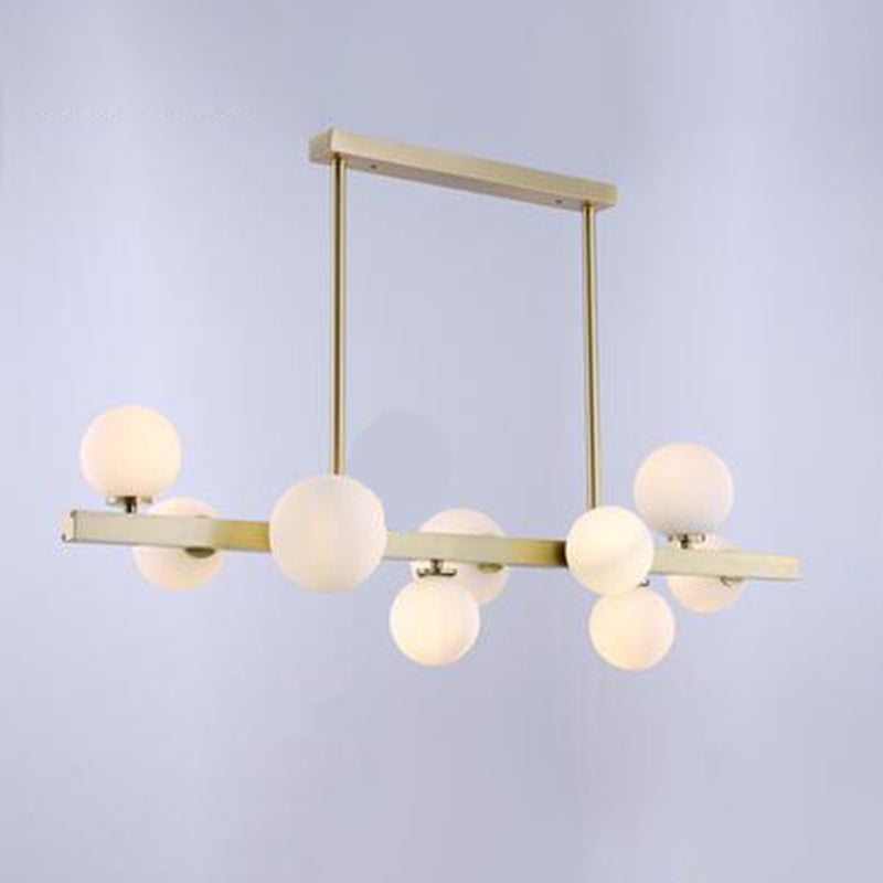 Light de plafond sphérique d'île sphérique d'île Gold linéaire moderne pour table