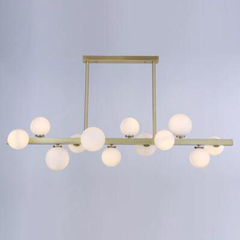 Light de plafond sphérique d'île sphérique d'île Gold linéaire moderne pour table