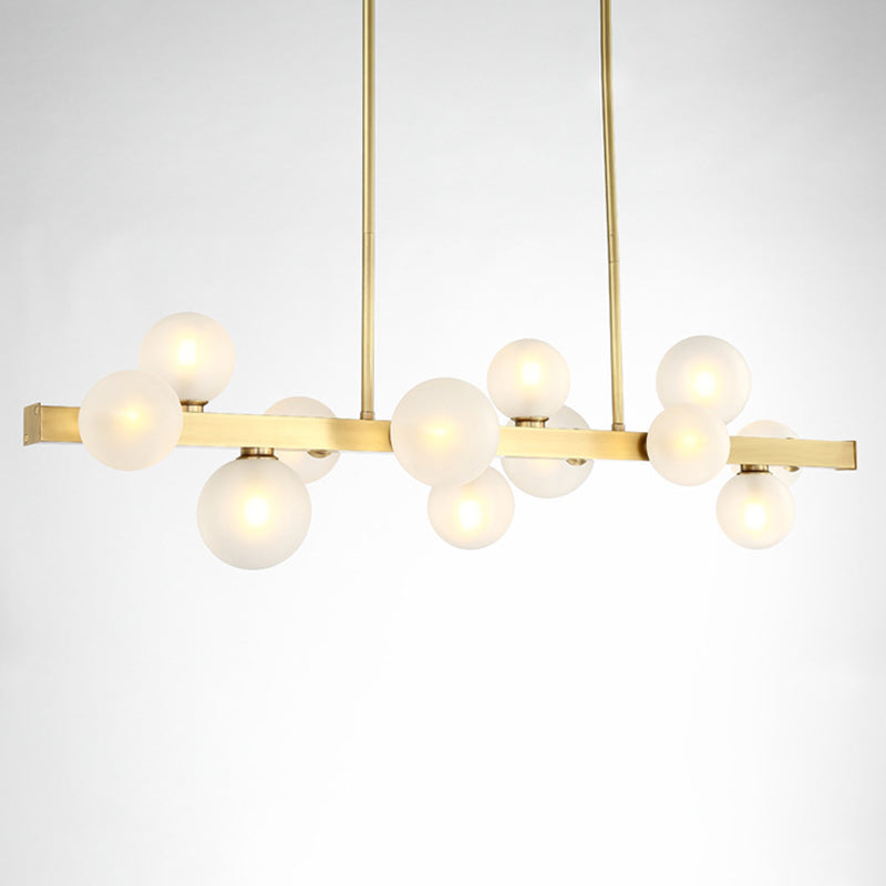 Light de plafond sphérique d'île sphérique d'île Gold linéaire moderne pour table