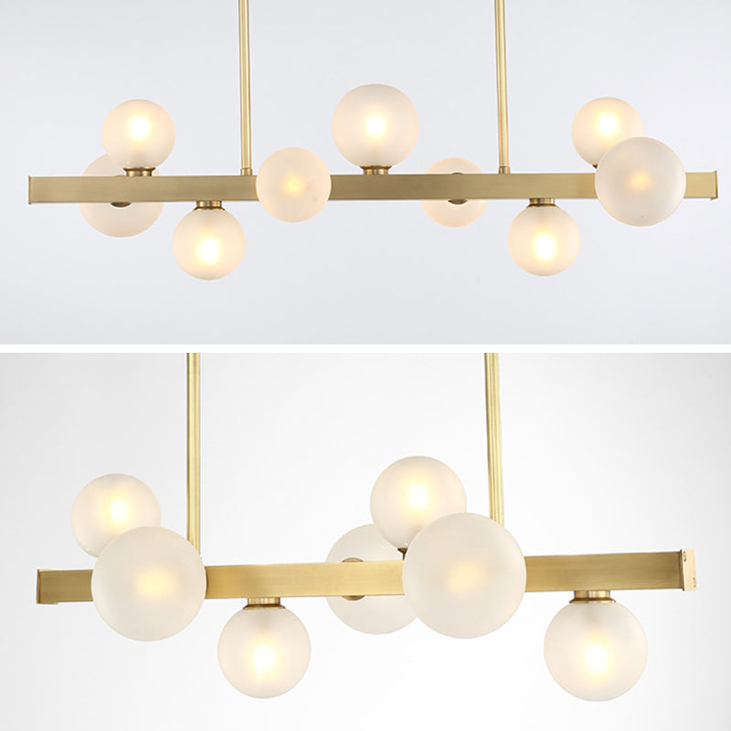 Light de plafond sphérique d'île sphérique d'île Gold linéaire moderne pour table