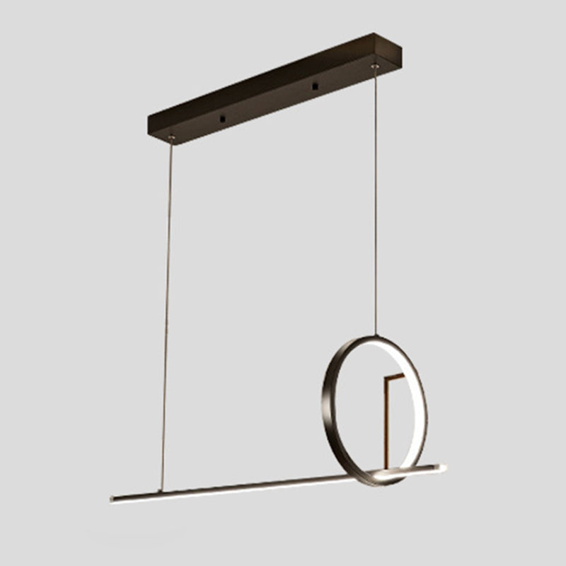 Modern Minimalist Style Linear Island Light Fixture Metal Pendant Light