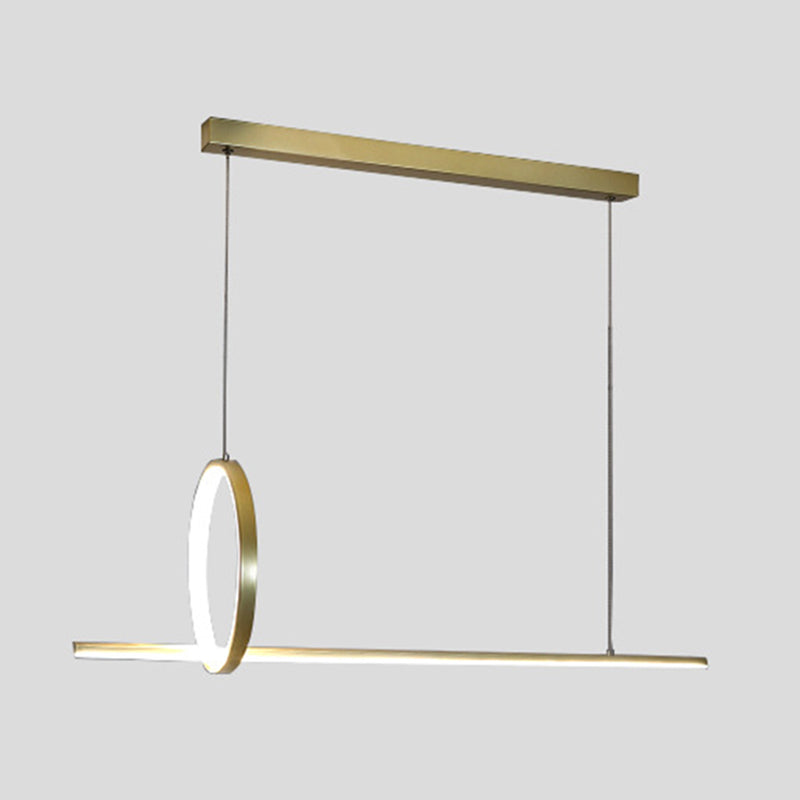 Modern Minimalist Style Linear Island Light Fixture Metal Pendant Light