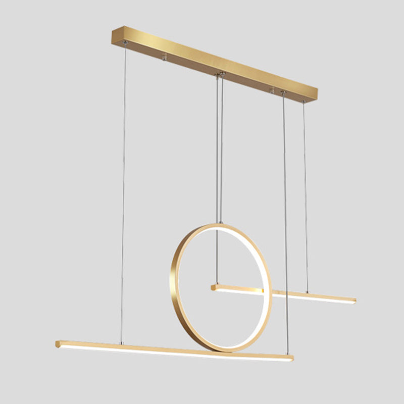 Modern Minimalist Style Linear Island Light Fixture Metal Pendant Light