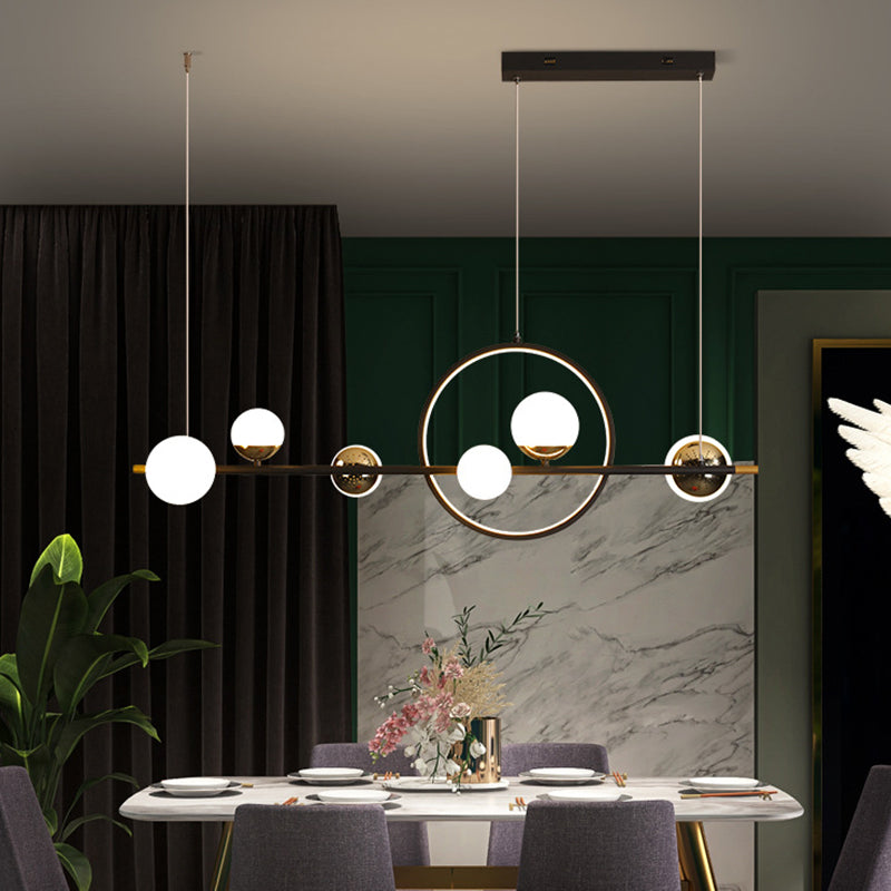 44" Length Contemporary Style LED Island Light 7-Lights Minimalism Design Dining Room Hanging Lighting Fixture