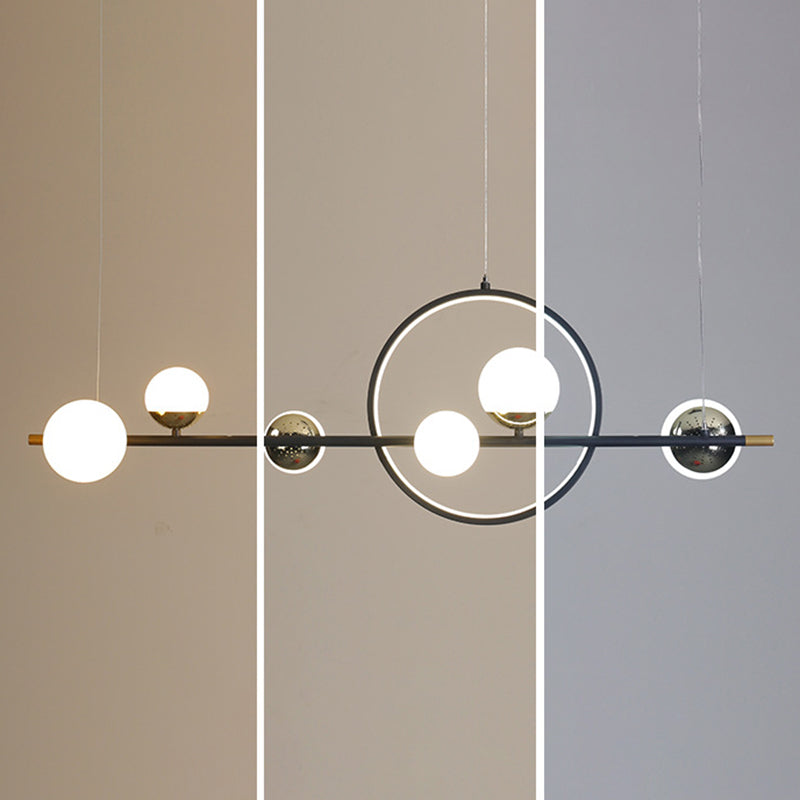 44" Length Contemporary Style LED Island Light 7-Lights Minimalism Design Dining Room Hanging Lighting Fixture