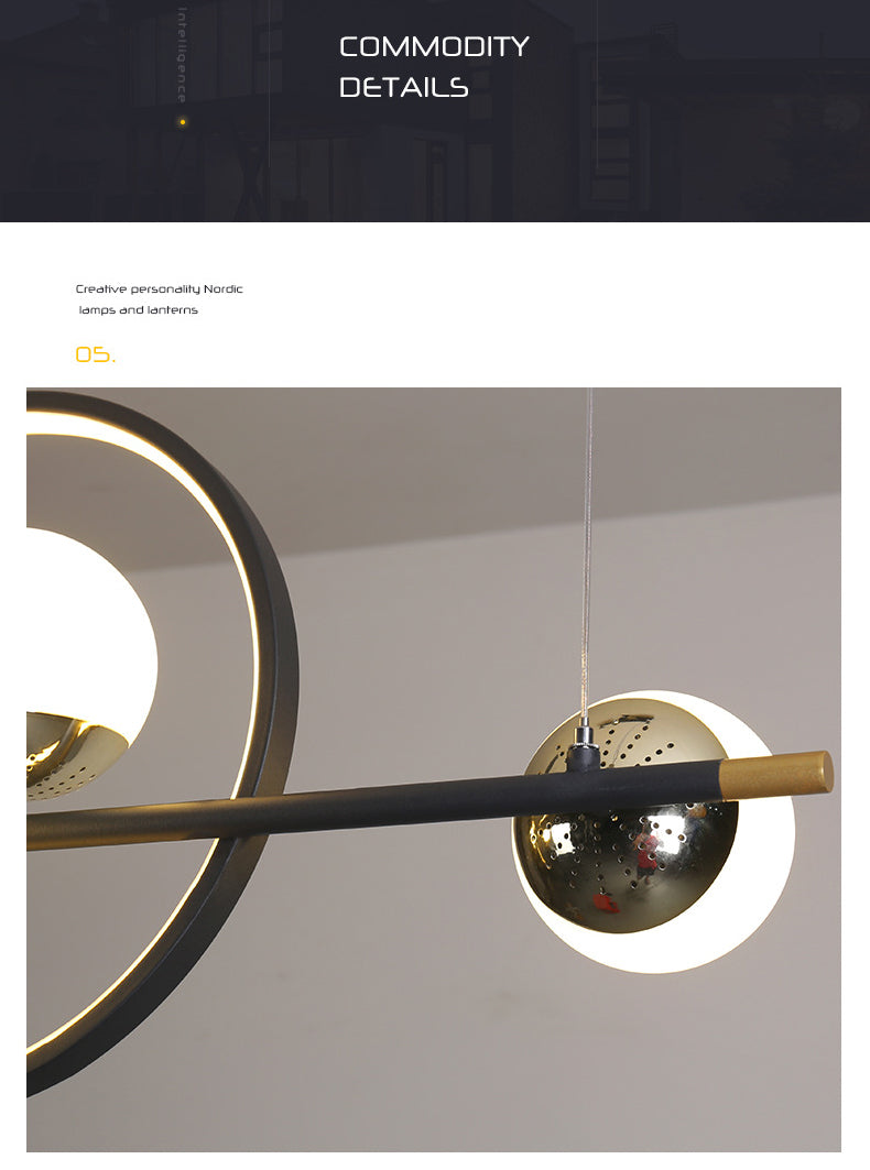 44" Length Contemporary Style LED Island Light 7-Lights Minimalism Design Dining Room Hanging Lighting Fixture