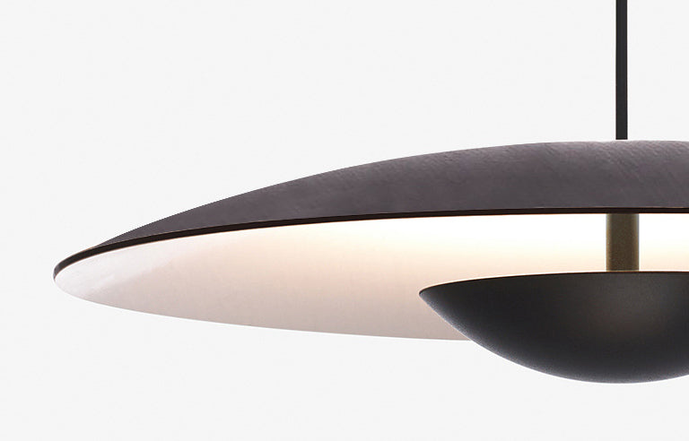 Schwarz UFO-Form Minimalismus-Stil LED Hängende hängende leichte postmoderne Metallbeleuchtung für Wohnzimmer