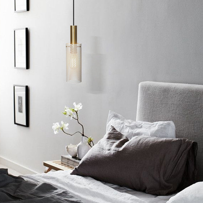 Witte honingraat hanger lamp postmodern 1-licht metaalhanglicht voor slaapkamer