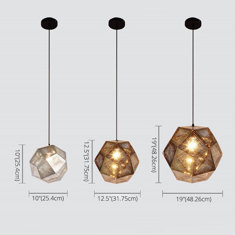 Faceed Globe Suspension Lighting Postmodern Metall 1-Bulb Restaurant Anhänger Licht
