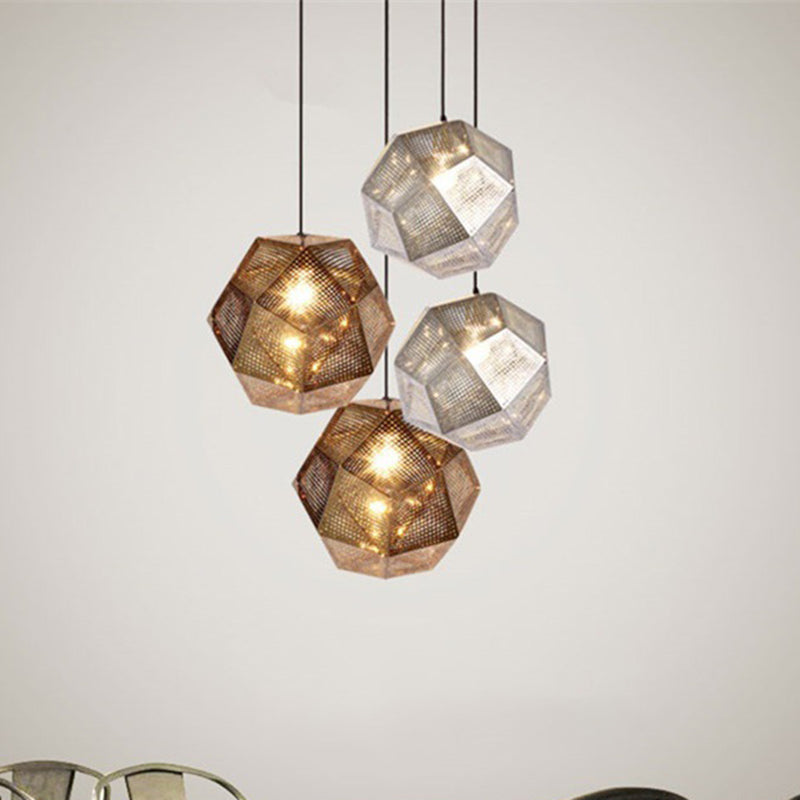 Gefacetteerde wereldhangingverlichting postmodern metalen 1-bulb restaurant hanglamp