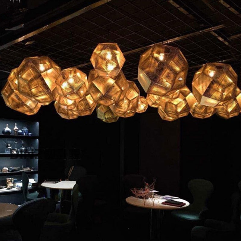 Faceed Globe Suspension Lighting Postmodern Metall 1-Bulb Restaurant Anhänger Licht