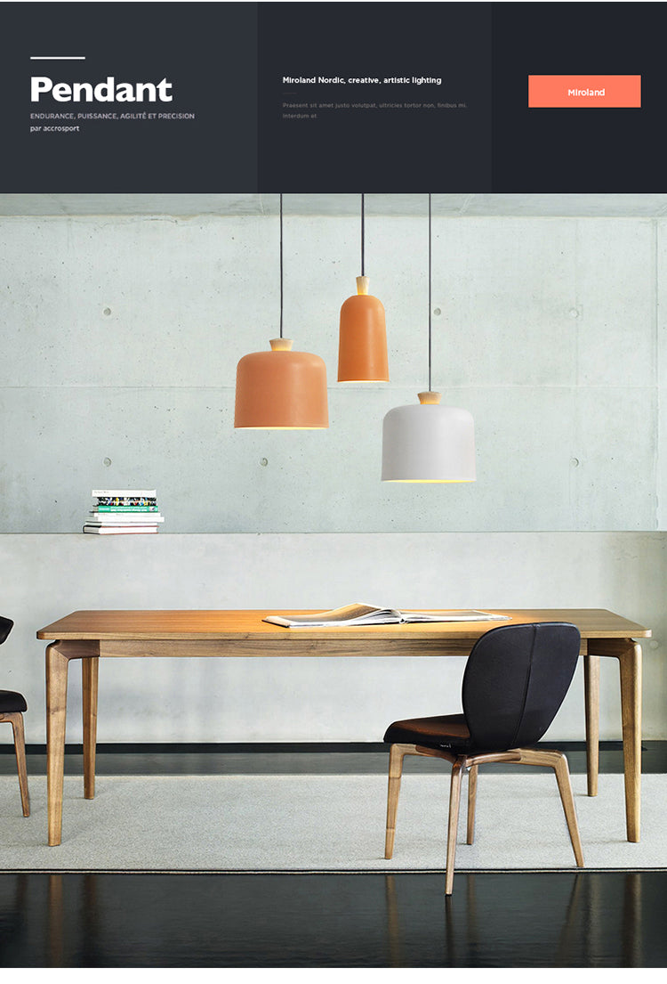 Shaded Restaurant Pendant Lighting Metal 1 Head Macaron Style Hanging Light Fixture