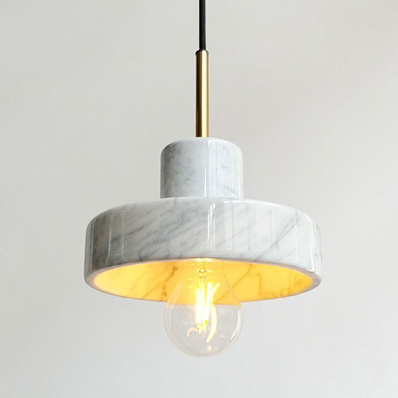 Noordse stijl witte marmeren hangende licht enkele lamp eenvoud gesuspendeerde lamp voor slaapkamer