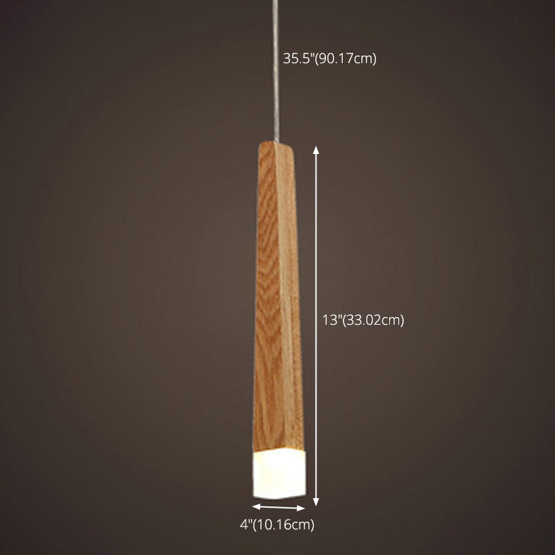 Bois massif en forme de torche suspendue claire en acrylique blanc