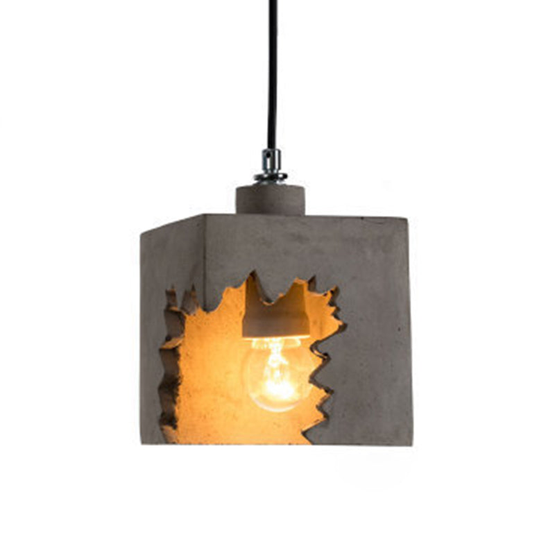 Notch Design Cement Hanging Light Creative Single Bulb Mini Ilumining Pending para Bar Cafe Shop