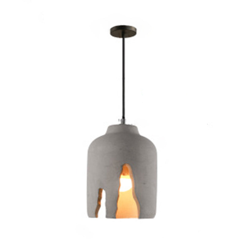Notch Design Cement Hanging Light Creative Single Bulb Mini Ilumining Pending para Bar Cafe Shop
