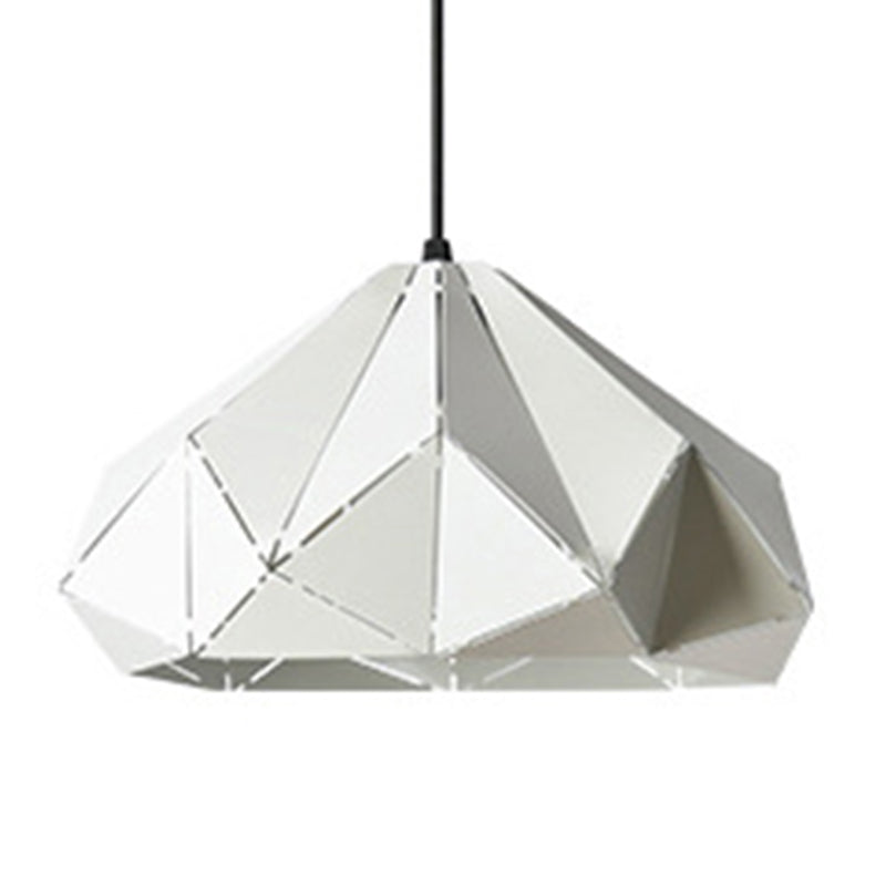 Geometric Shape Metal Hanging Lamp Nordic Macaroon Style 1-Light Pendant for Kitchen Bedroom