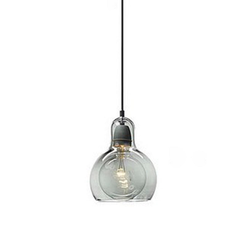 Double-layer Glass Shade Mini Pendant Light Gourd Shaped Contemporary Simplicity Hanging Lamp