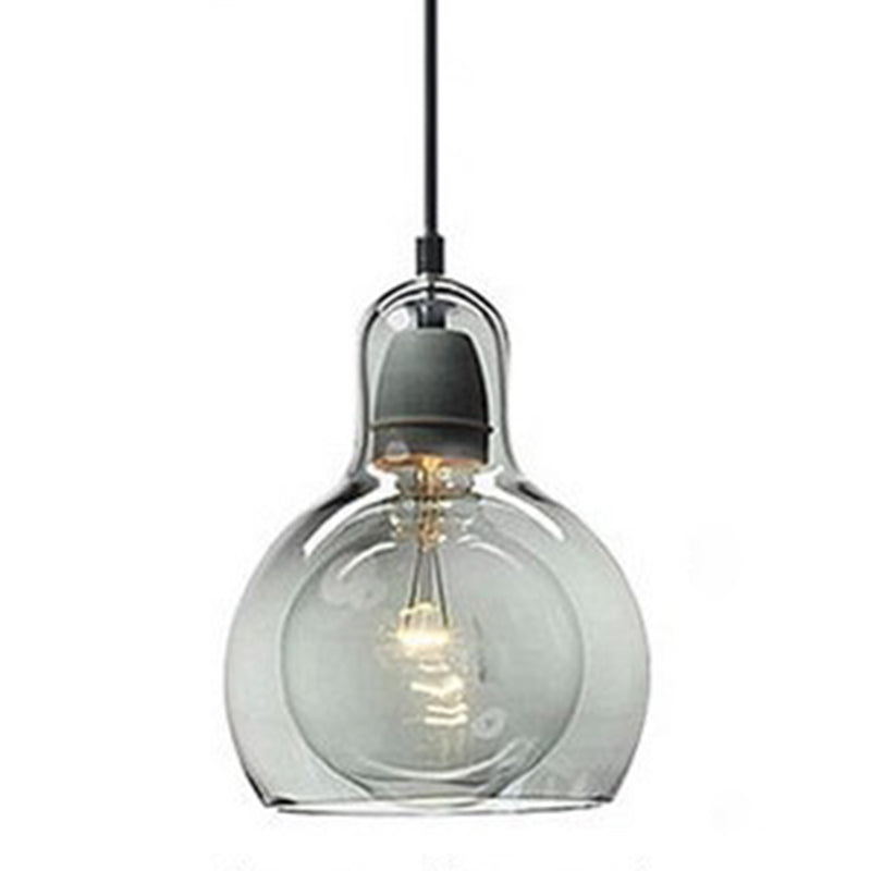 Double-layer Glass Shade Mini Pendant Light Gourd Shaped Contemporary Simplicity Hanging Lamp