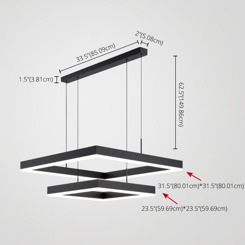 Square Pendant Light Fixture Modern Minimalist Style Acrylic Pendant Light