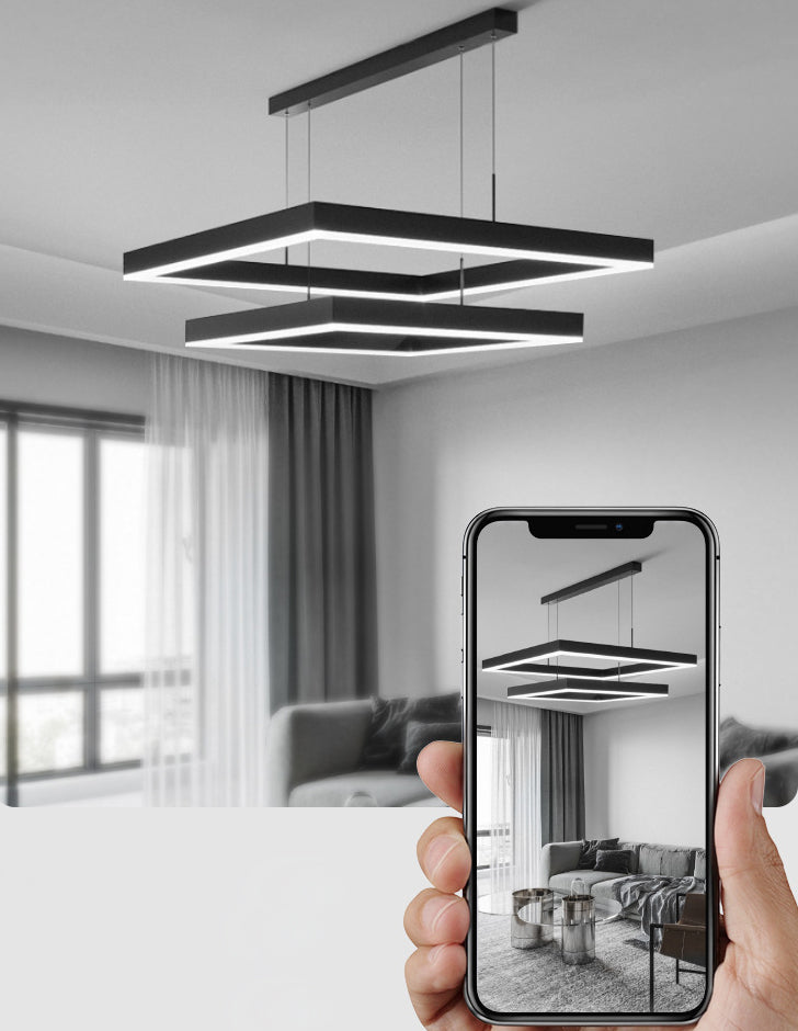 Square Pendant Light Fixture Modern Minimalist Style Acrylic Pendant Light