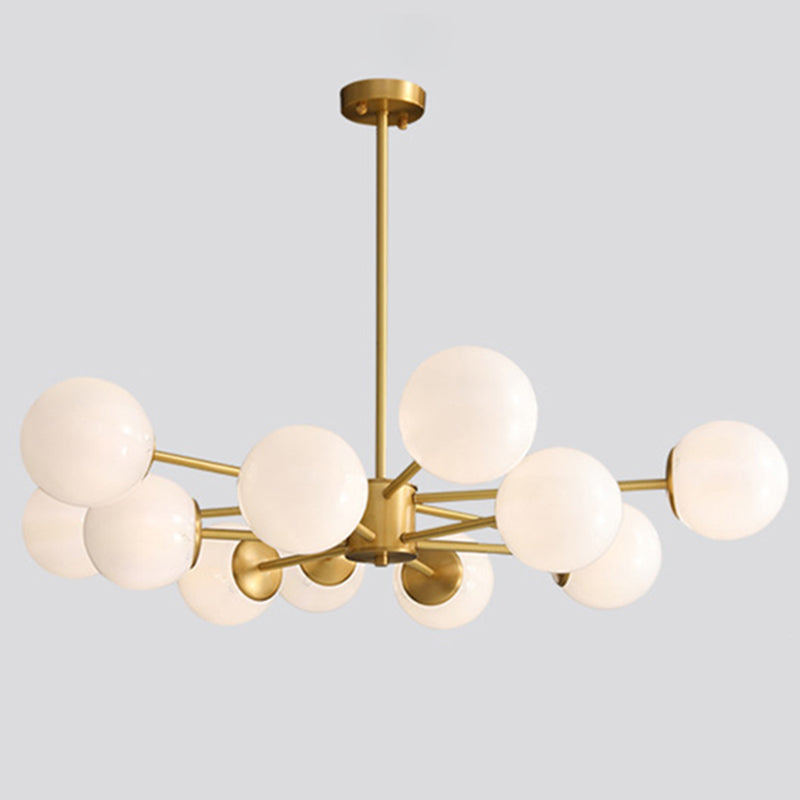 Lámpara de lámpara de lámpara de globo de vidrio accesorio de iluminación de araña minimalista en blanco