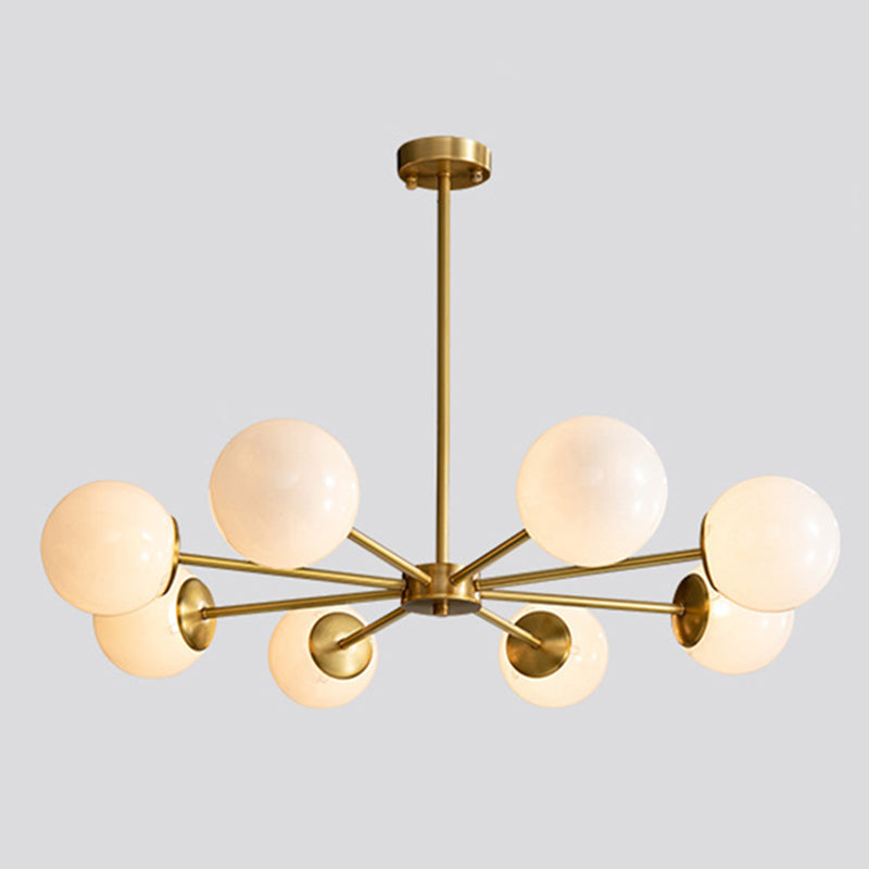 Lámpara de lámpara de lámpara de globo de vidrio accesorio de iluminación de araña minimalista en blanco