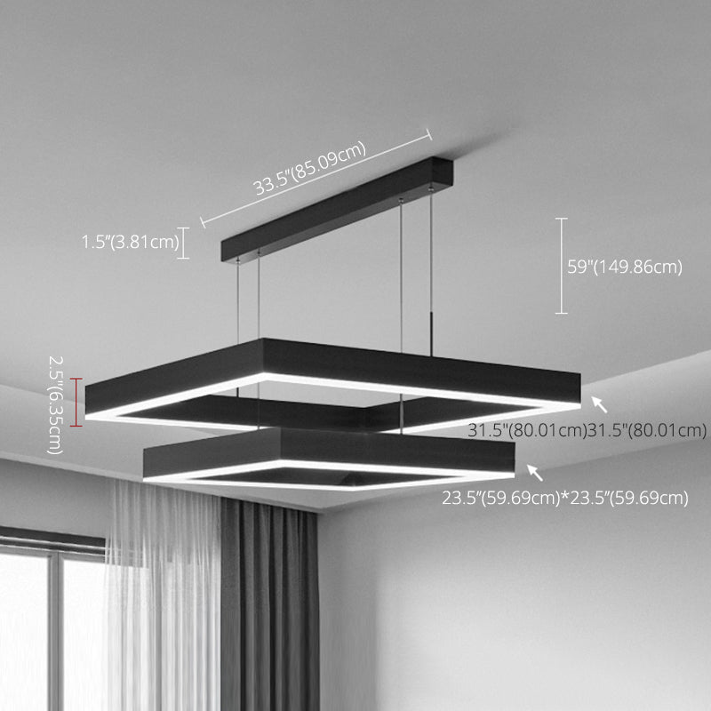 Multi-Tier Pendant Light Fixture Modern Minimalist Style Aluminum Pendant Lights