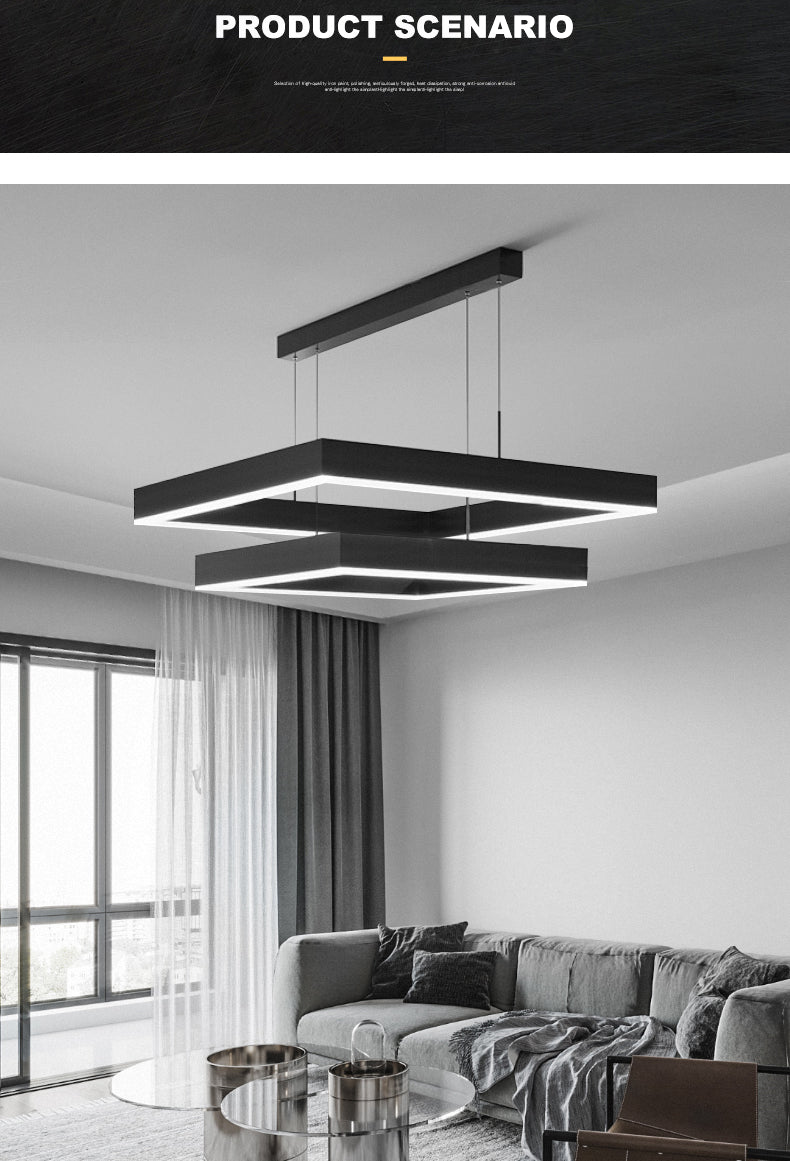 Multi-Tier Pendant Light Fixture Modern Minimalist Style Aluminum Pendant Lights