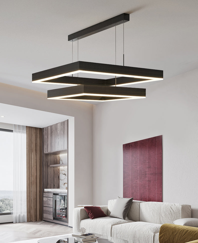 Multi-Tier Pendant Light Fixture Modern Minimalist Style Aluminum Pendant Lights