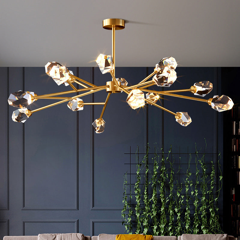 Postmodern Luxury Style Spray Pendant Chandelier Crystal Hanging Lamp