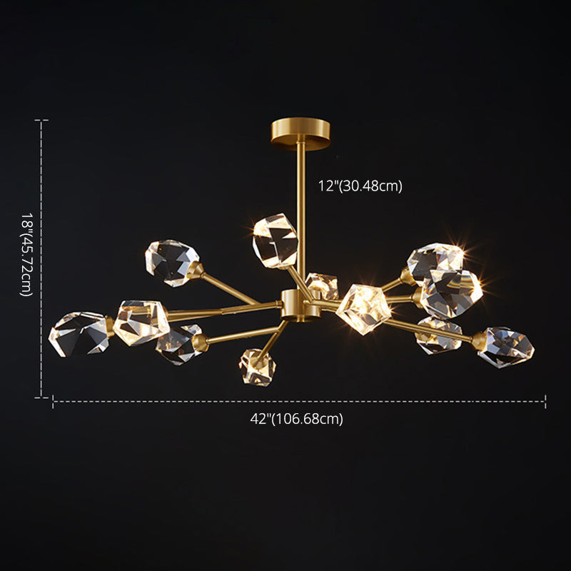Postmodern Luxury Style Spray Pendant Chandelier Crystal Hanging Lamp