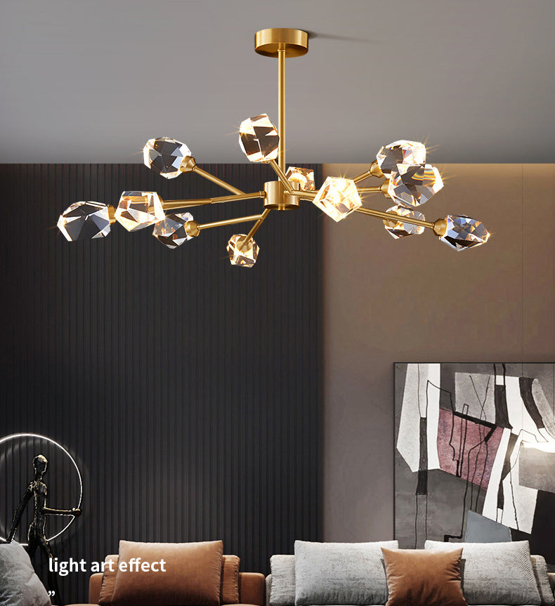 Postmodern Luxury Style Spray Pendant Chandelier Crystal Hanging Lamp