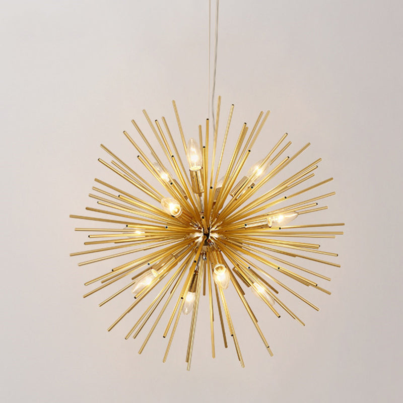 Simplicità post-moderna a 12 luci lampadario in alluminio dorato in alluminio a forma di lampada a sospensione creativa a forma di ristorante per il ristorante