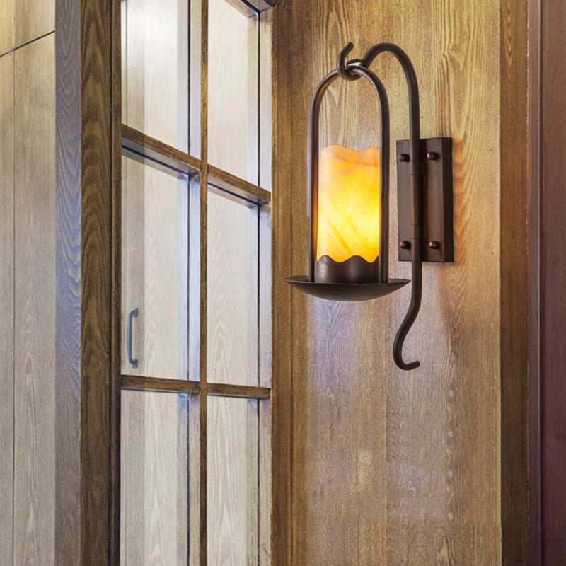 Lampada montata a parete tradizionale a parete in stile 1/2 luci a parete in marmo in nero in nera per foyer