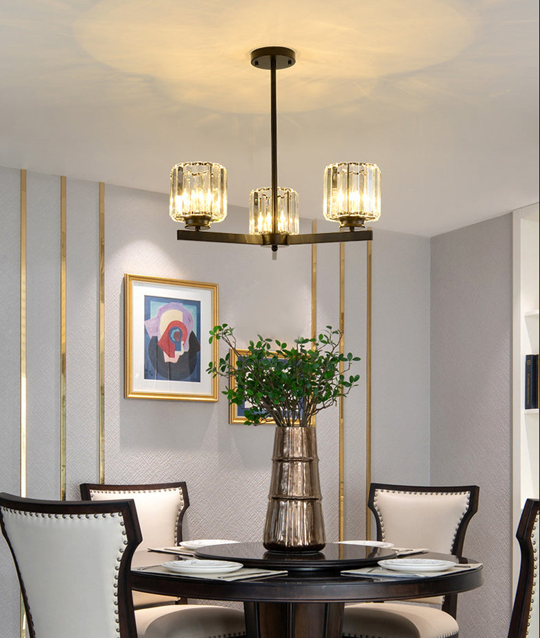 Lichte moderne luxe stijl verticale hanger verlichtingsarmaturen kristal hanglampje