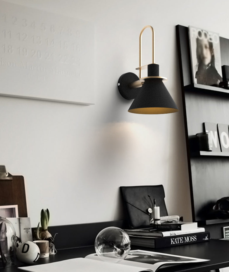 Contemporary Simplicity Conical Wall Mounted Lights Metallic Wall Mounted Lamp for Bedside