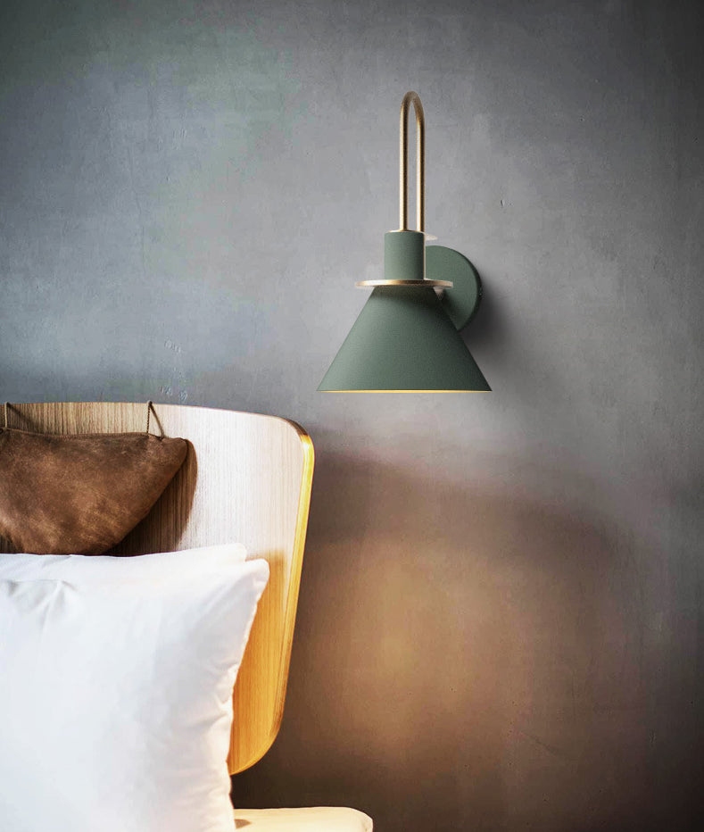 Contemporary Simplicity Conical Wall Mounted Lights Metallic Wall Mounted Lamp for Bedside